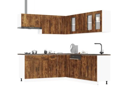 11dílná sada kuchyňských skříněk "Kalmar" kouřový dub kompozit 3314916