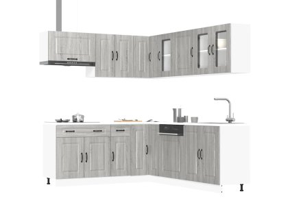 11dílná sada kuchyňských skříněk "Kalmar" šedý sonoma kompozit 3314917