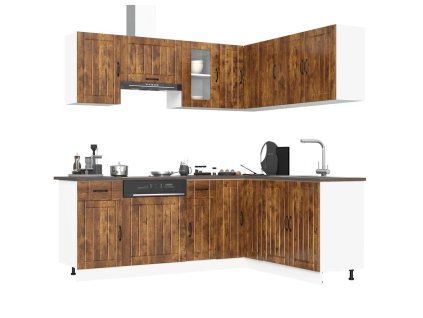 11dílná sada kuchyňských skříněk "Kalmar" kouřový dub kompozit 3314946