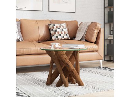 Konferenční stolek masivního teak naplavené dřevo 60 cm 243473