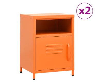 Noční stolky 2 ks oranžová 35 x 35 x 51 cm ocel 3095217