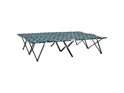 2místné skládací opalovací lehátko potisk s listy ocel 310354