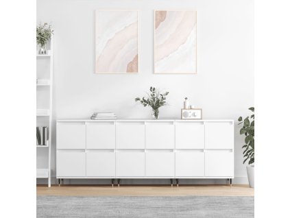 Příborníky 3 ks bílé kompozitní dřevo 3190189