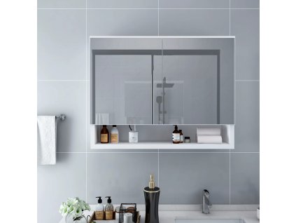 LED koupelnová zrcadlová skříňka bílá 80 x 15 x 60 cm MDF 323604