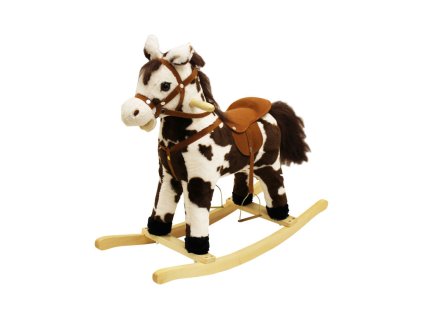 Kůň houpací s efekty strakatý 71x30x62 cm