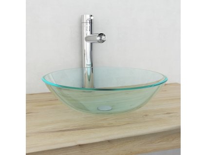 Umyvadlo z tvrzeného skla 42 cm transparentní 142229