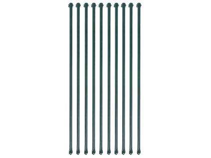 Plotové sloupky, 10 ks, kov, 1 m, zelené 142309