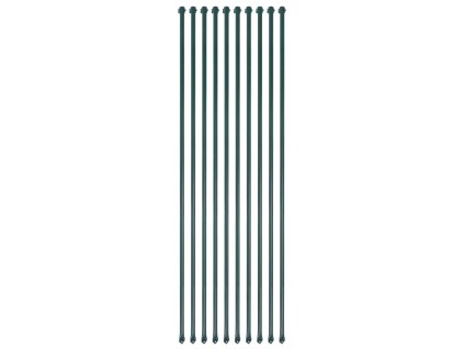 Plotové sloupky, 10 ks, kov, 1,5 m, zelené 142310