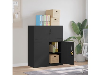 Kartotéka černá 90 x 40 x 110 cm ocel 3188322