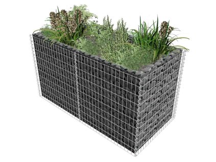 Gabionový vyvýšený záhon ocel 180 x 90 x 100 cm stříbrný 142366