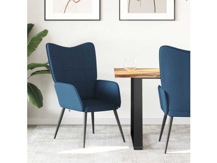 Relaxační židle modrá textil 327945