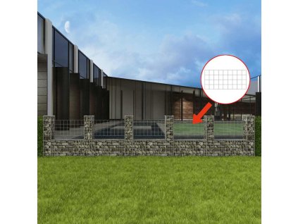 Gabionový koš ve tvaru U pozinkovaná ocel 570 x 20 x 100 cm 142547