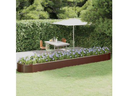 Vyvýšený záhon pozinkovaná ocel 507x100x36 cm hnědý 319010