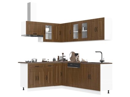 11dílná sada kuchyňských skříněk "Kalmar" hnědý dub, imitace dřeva 3314888