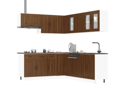 11dílná sada kuchyňských skříněk "Kalmar" hnědý dub, imitace dřeva 3314918