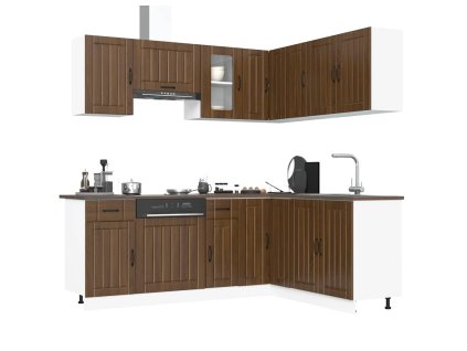 11dílná sada kuchyňských skříněk "Kalmar" hnědý dub, imitace dřeva 3314948