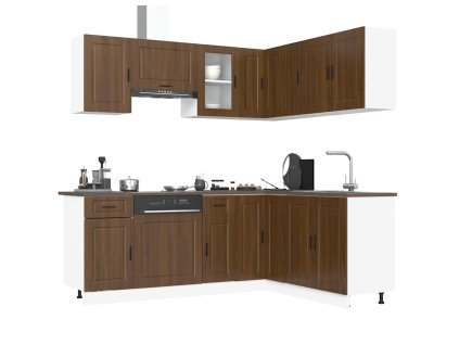11dílná sada kuchyňských skříněk "Porto" hnědý dub kompozit 3314968
