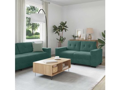 Set pohovek 3 pcs Tmavě zelená 221 x 80 x 80 cm samet 3324641