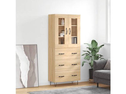 Skříň highboard dub sonoma 69,5 x 34 x 180 cm kompozitní dřevo 3198436