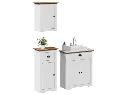 3dílná koupelnová sestava "BODO" bílá a hnědé borovice 3307648