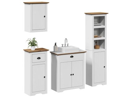 4dílná koupelnová sestava "BODO" bílá a hnědé borovice 3307651