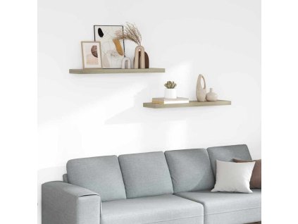 Plovoucí nástěnné police 2 ks dub 90 x 23,5 x 3,8 cm MDF 323881