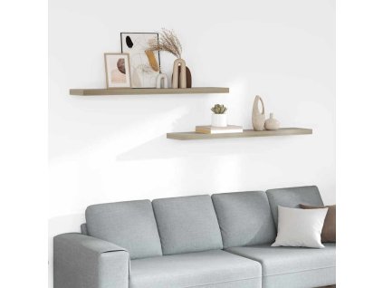 Plovoucí nástěnné police 2 ks dub 120 x 23,5 x 3,8 cm MDF 323884