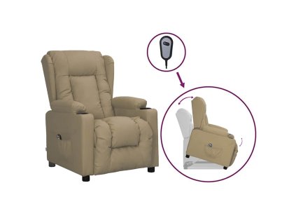 Zvedací křeslo cappuccino umělá kůže 3093445