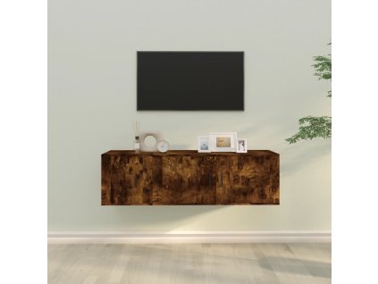 2dílný set TV skříněk kouřový dub kompozitní dřevo 3188427