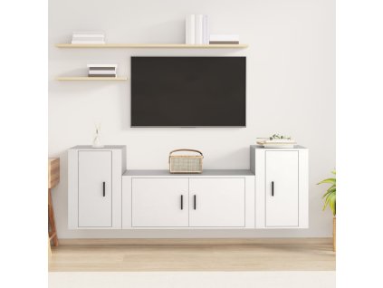 3dílný set TV skříněk bílý kompozitní dřevo 3188510