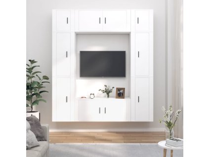 8dílný set TV skříněk bílý kompozitní dřevo 3188638