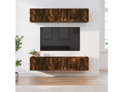 6dílný set TV skříněk kouřový dub kompozitní dřevo 3188659