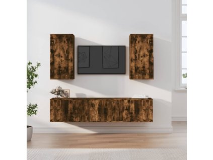 5dílný set TV skříněk kouřový dub kompozitní dřevo 3188683