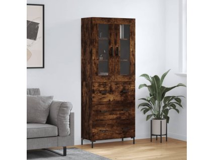 Skříň highboard kouřový dub 69,5 x 34 x 180 cm kompozitní dřevo 3198406
