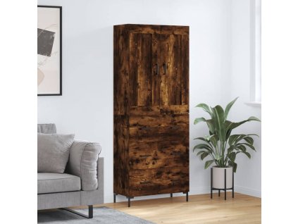 Skříň highboard kouřový dub 69,5 x 34 x 180 cm kompozitní dřevo 3199750