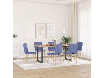 Jídelní židle 6 ks Džínová modrá látka 3315577