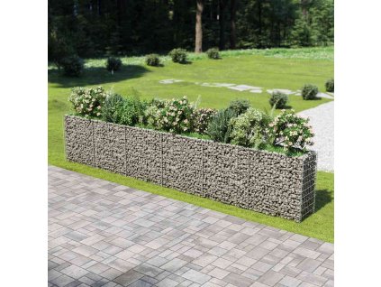 Gabionový vyvýšený záhon pozinkovaná ocel 540 x 50 x 100 cm 143566