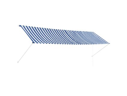 Zatahovací markýza modro-bílá 400 x 150 cm 143751