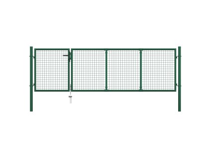 Zahradní plotová brána ocel 350 x 100 cm zelená 144305