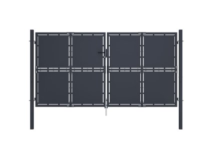 Zahradní brána ocel 300 x 150 cm antracitová 144526