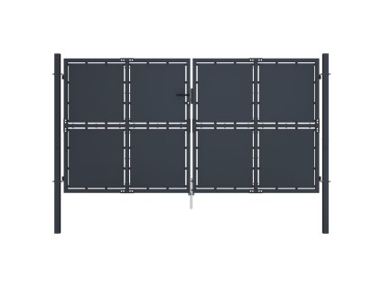 Zahradní brána ocel 300 x 175 cm antracitová 144527