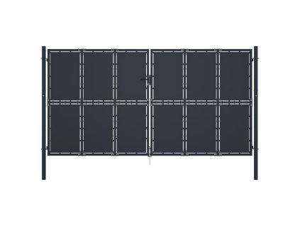 Zahradní brána ocel 400 x 175 cm antracitová 144533
