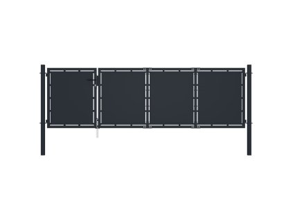 Zahradní brána ocel 350 x 100 cm antracitová 144536