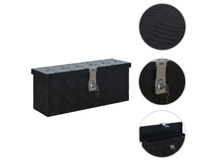 Hliníkový box 485 x 140 x 200 mm černý 144845