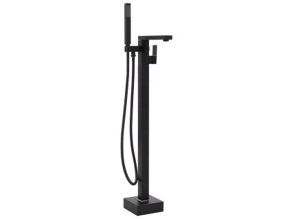Volně stojící vanová baterie černá nerezová ocel 90 cm 145096