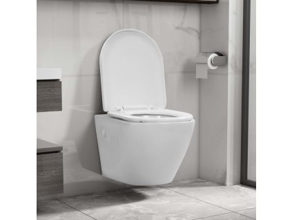 Závěsné WC bez okraje keramické bílé 145237