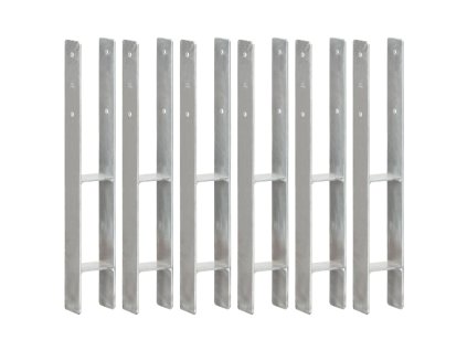 Plotové kotvy 6 ks stříbrné 8 x 6 x 60 cm pozinkovaná ocel 145297