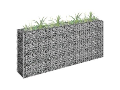 Gabionový vyvýšený záhon pozinkovaná ocel 180 x 30 x 90 cm 145635