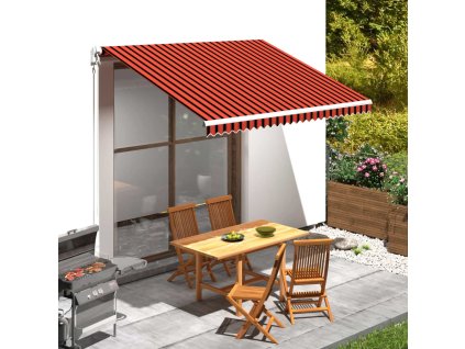 Plachta na markýzu plátěná oranžovo-hnědá 350 x 250 cm 145723