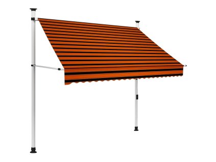 Ručně zatahovací markýza 200 cm oranžovo-hnědá 145836